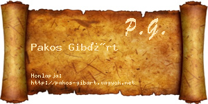 Pakos Gibárt névjegykártya